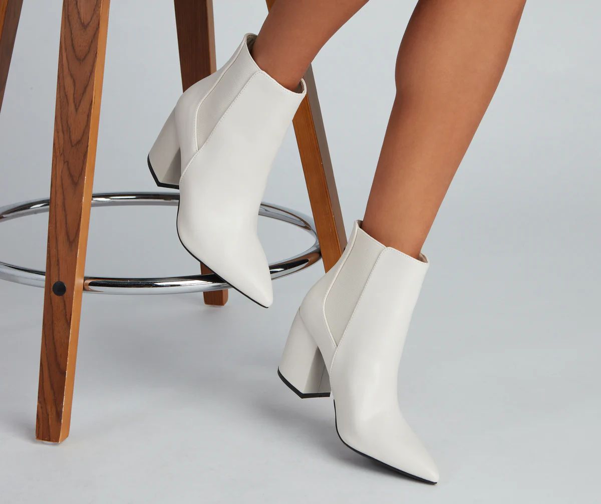 On Point Faux Leather Booties | Windsor Stores