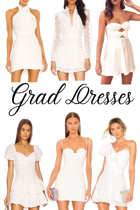White dresses to wear with your cap and gown #whitedresses #graduationdresses