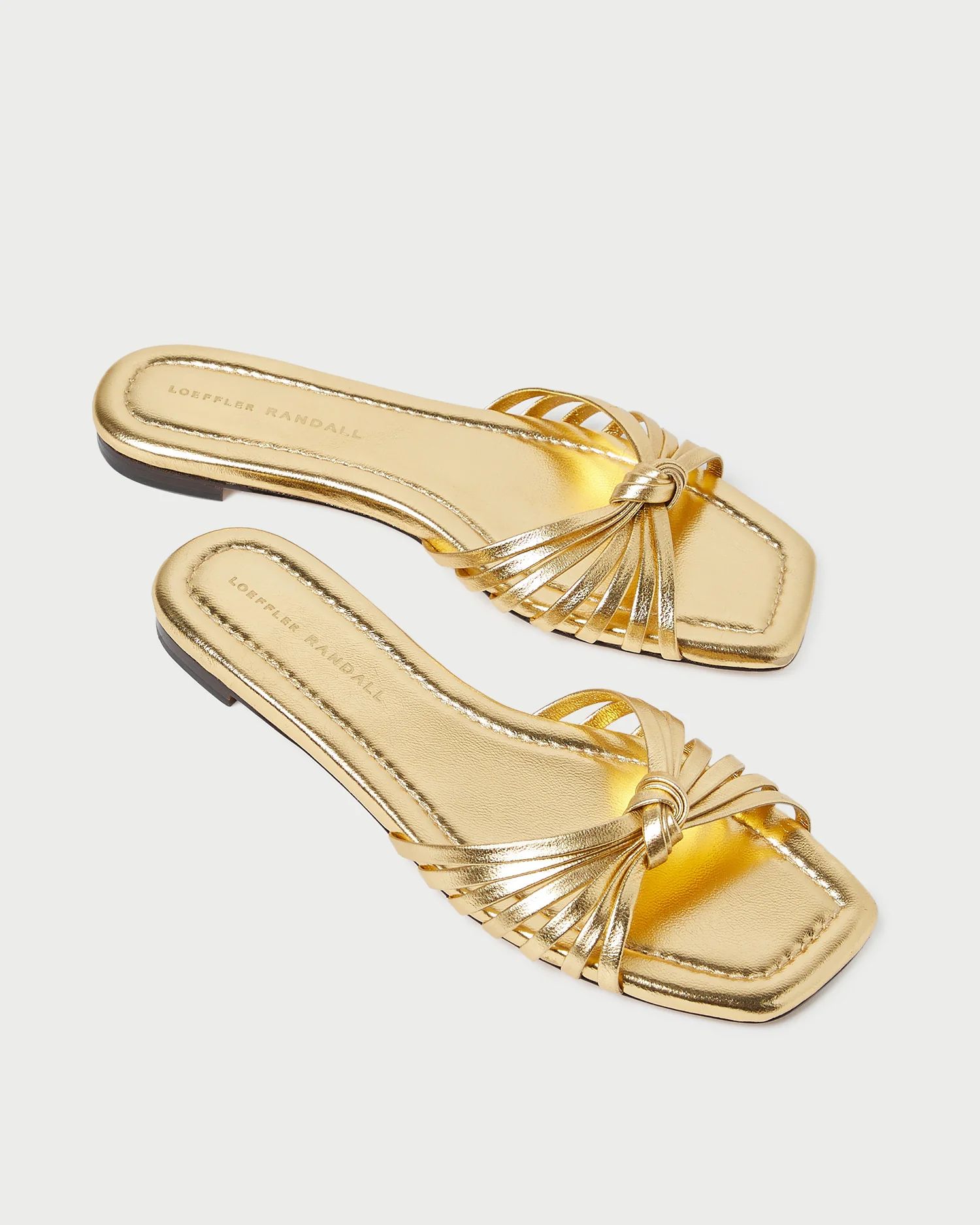 Izzie Gold Leather Knot Sandal | Loeffler Randall