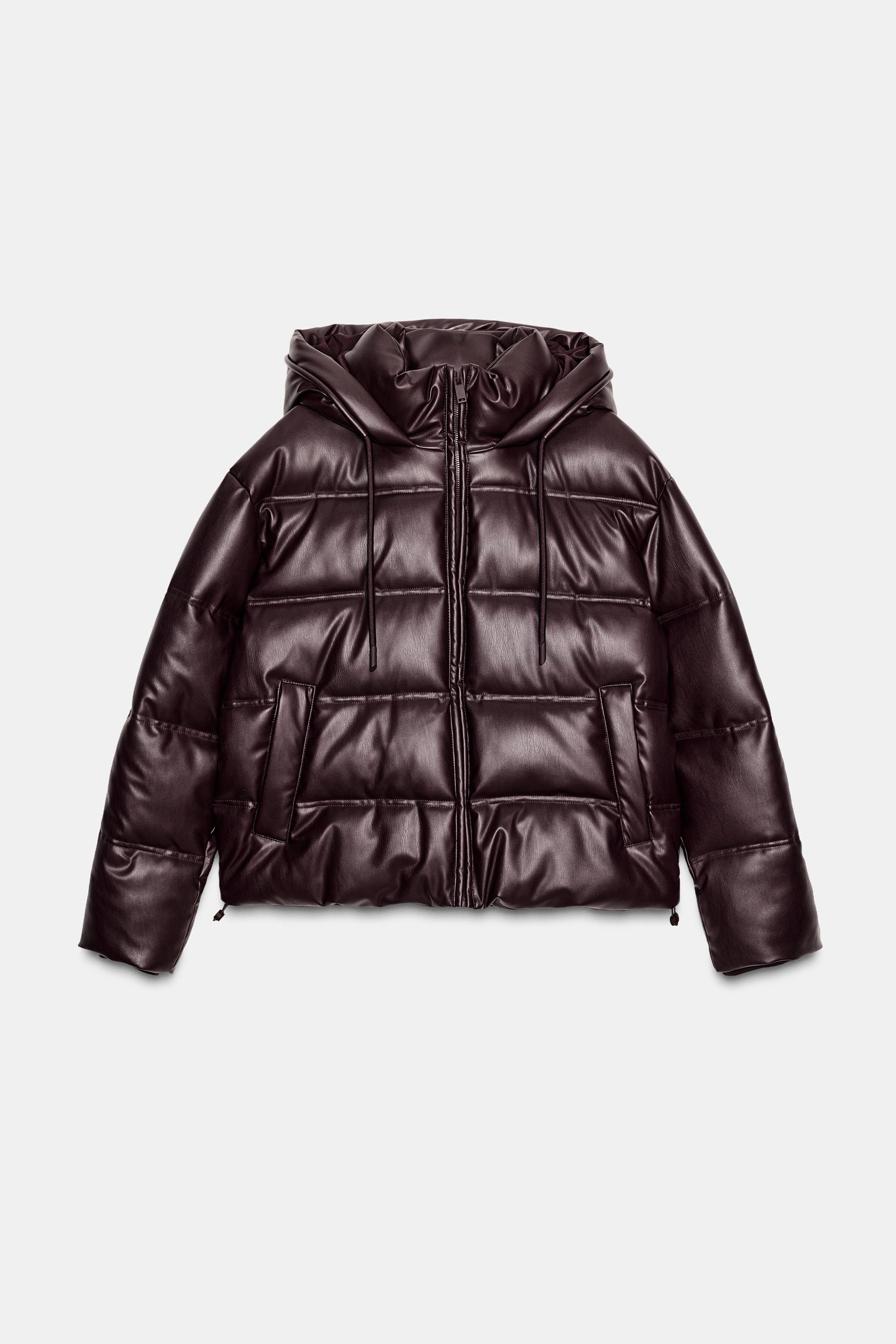 WATER-REPELLENT WINDPROOF QUILTED FAUX LEATHER ANORAK | Zara US
