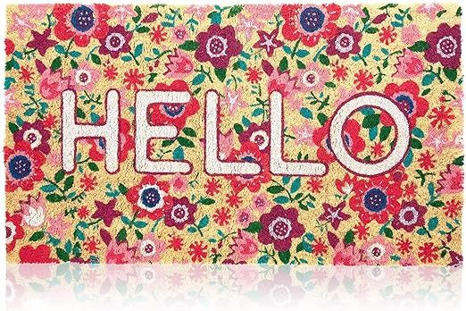 Juvale Natural Coir Hello Spring Door Mat for Front Door Entry, Floral Welcome Non-Slip Rug (30x1... | Amazon (US)