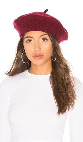 Hat Attack Wool Beret in Burgundy | Revolve Clothing (Global)