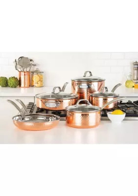 Viking Copper Clad 3-Ply Hammered, 10 Piece Set | Belk