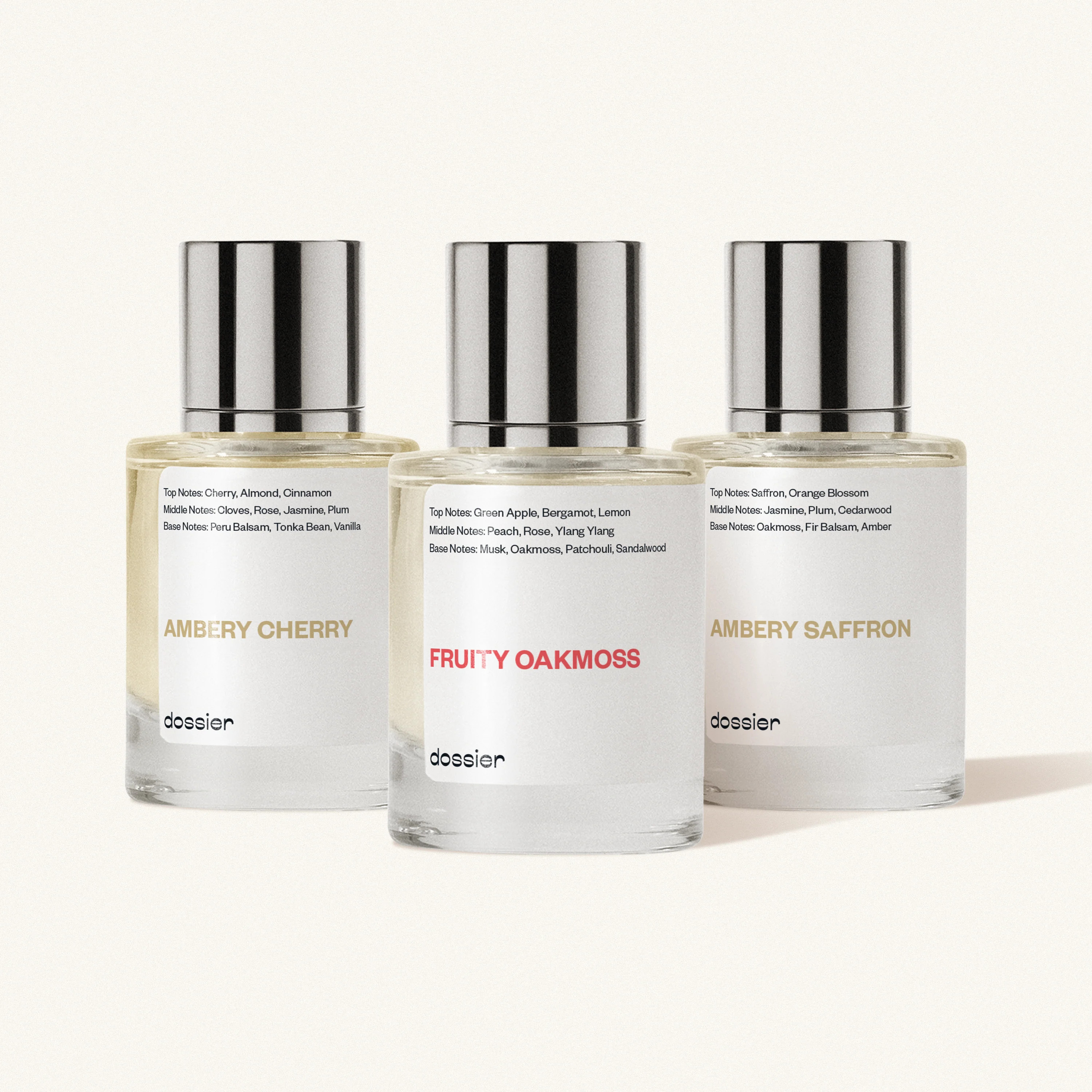 TT Exclusive Bundle #4, 3x50ml, Ambery Saffron, Fruity Oakmoss, Ambery Cherry | Dossier