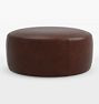 Britton Leather 36" Round Ottoman | Rejuvenation