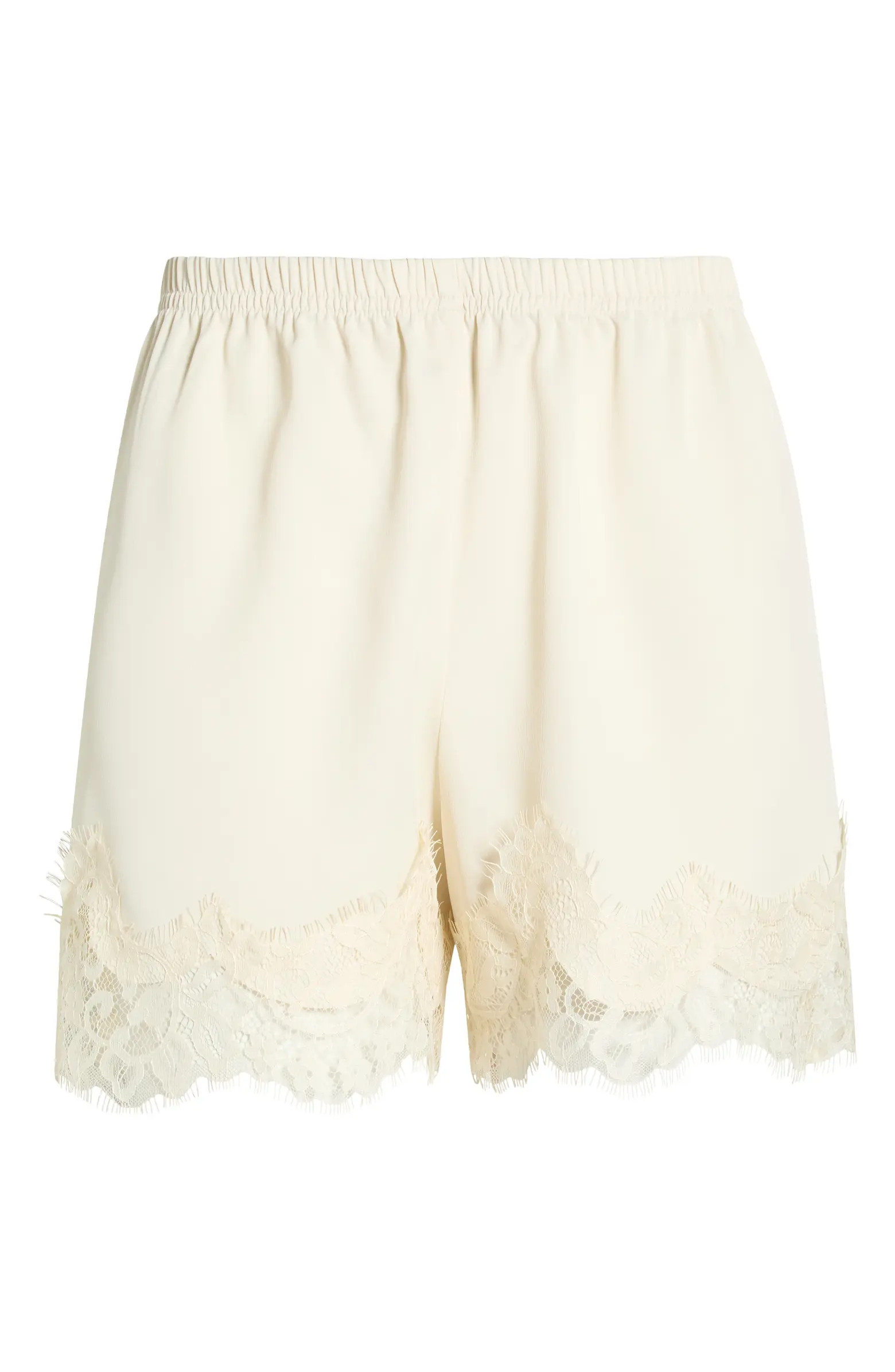 Open Edit Lace Trim Satin Shorts | Nordstrom | Nordstrom
