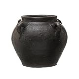 Creative Co-Op Found Decorative Clay Jar, Distressed Black, 7'' | Amazon (US)