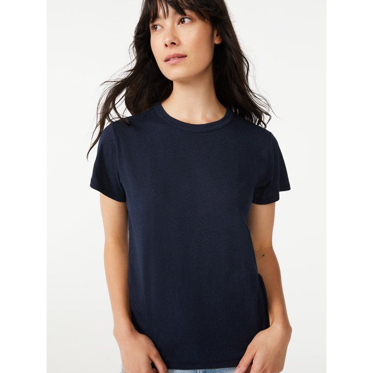 Free Assembly Women’s Tri-Blend Jersey Ringer Tee with Short Sleeves - Walmart.com | Walmart (US)