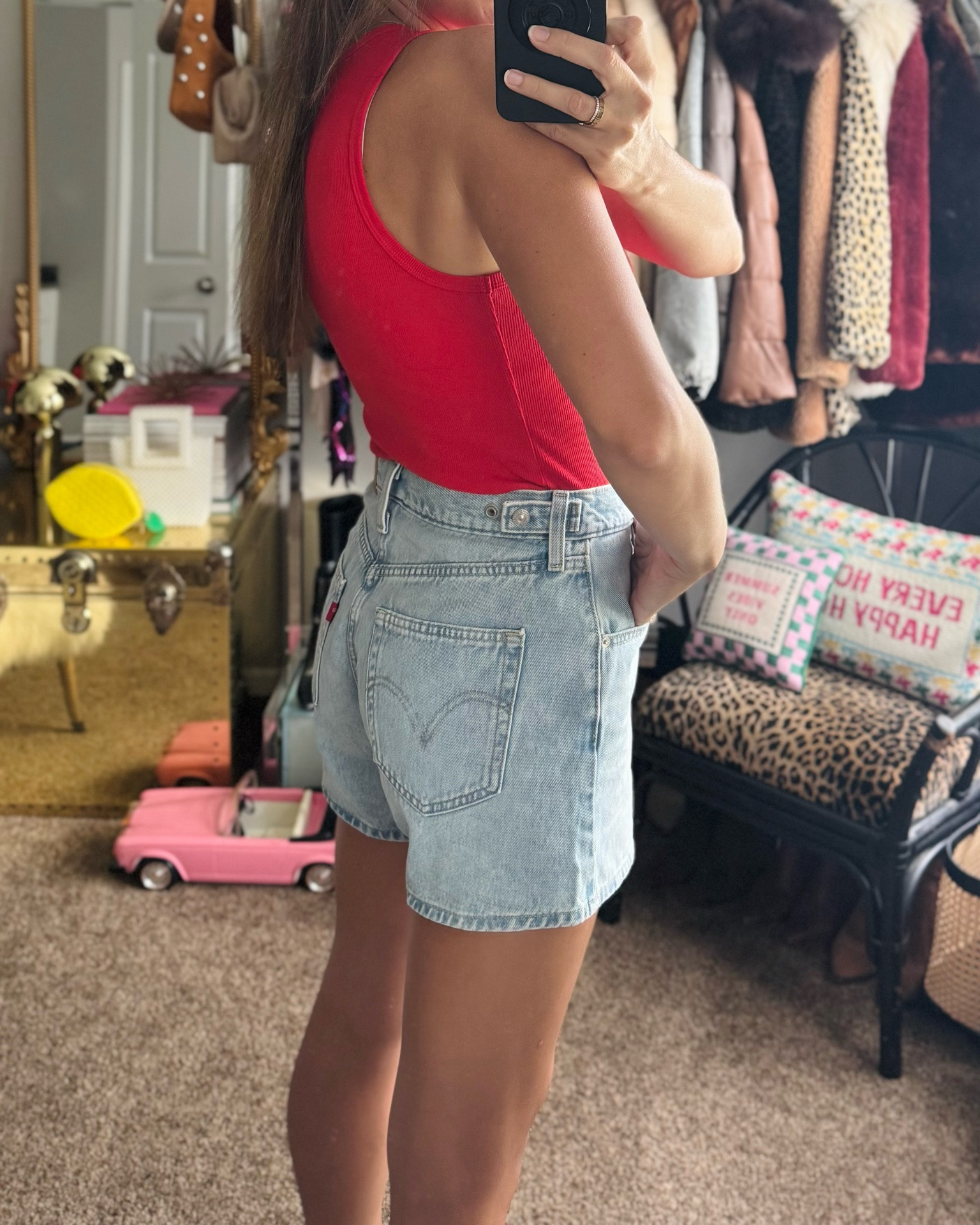 Levi’s denim shorts on sale over 50% off! 

Good “mom length”. Multiple washes. Wearing a size 27– the back snaps are great when they get stretched out 👌

#LTKmomlife #LTKSaleAlert #LTKTall