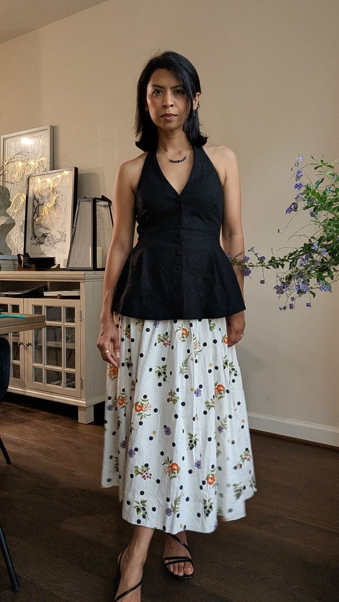 Peplum halter tops and polka dots… do I need to say more? Love LOVE this halter top - so versatile! - with this flower and polka dot skirt from Avec Les Filles. The skirt comes with matching top.

#LTKootd #LTKOver40