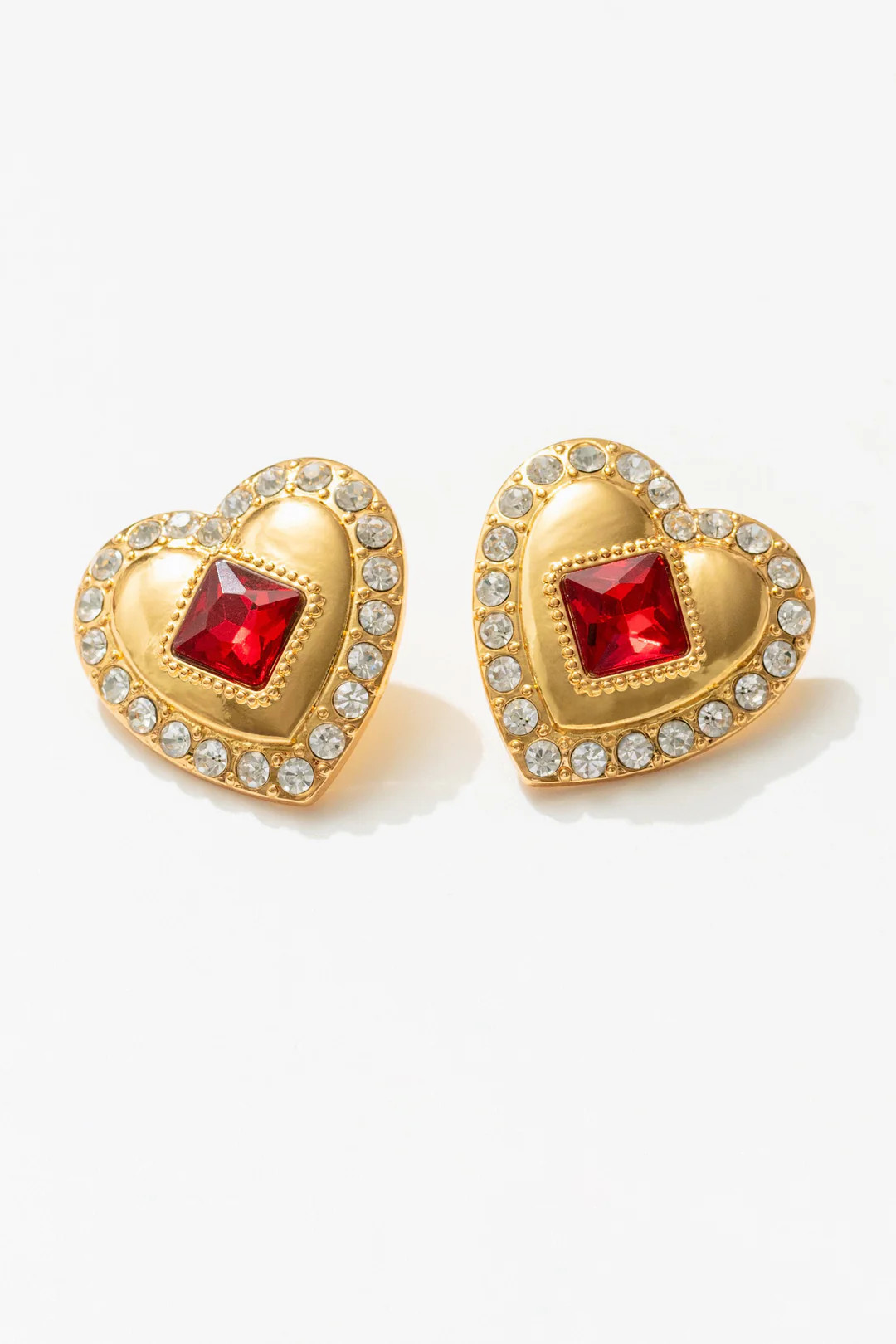 Ruby Red Heart Earrings | For Love & Lemons