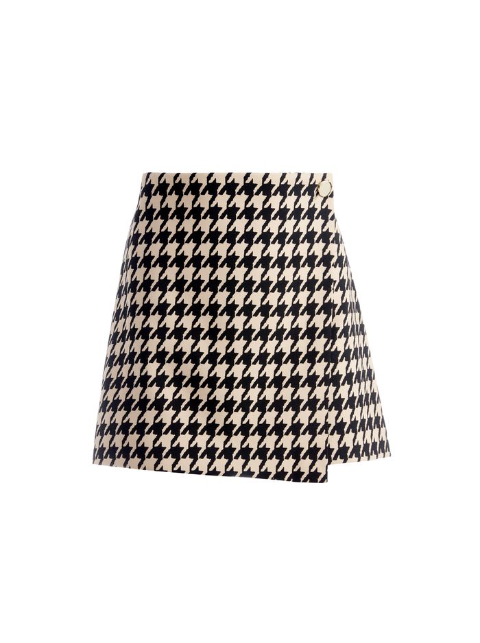 RENNA HOUDSTOOTH WRAP SKIRT | Alice + Olivia