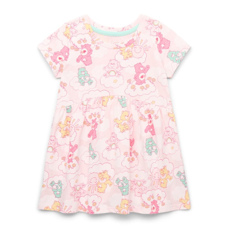 Care Bears Toddler Girls' Print Skater Dress with Short Sleeves, Sizes 12M-5T | Walmart (US)