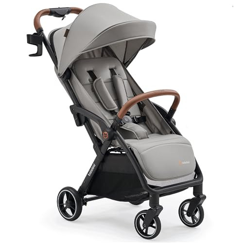 Babideal Baby Stroller, One-Hand Auto-Fold Compact Travel Stroller for Toddlers with 175° Reclining Seat, Adjustable Canopy & Cup Holder - Newborn to 50 lbs（Grey） | Amazon (US)