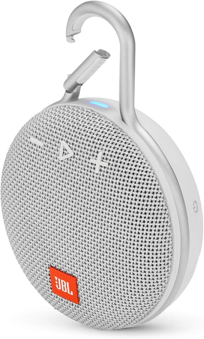 JBL Clip 3, Steel White - Waterproof, Durable & Portable Bluetooth Speaker - Up to 10 Hours of Pl... | Amazon (US)