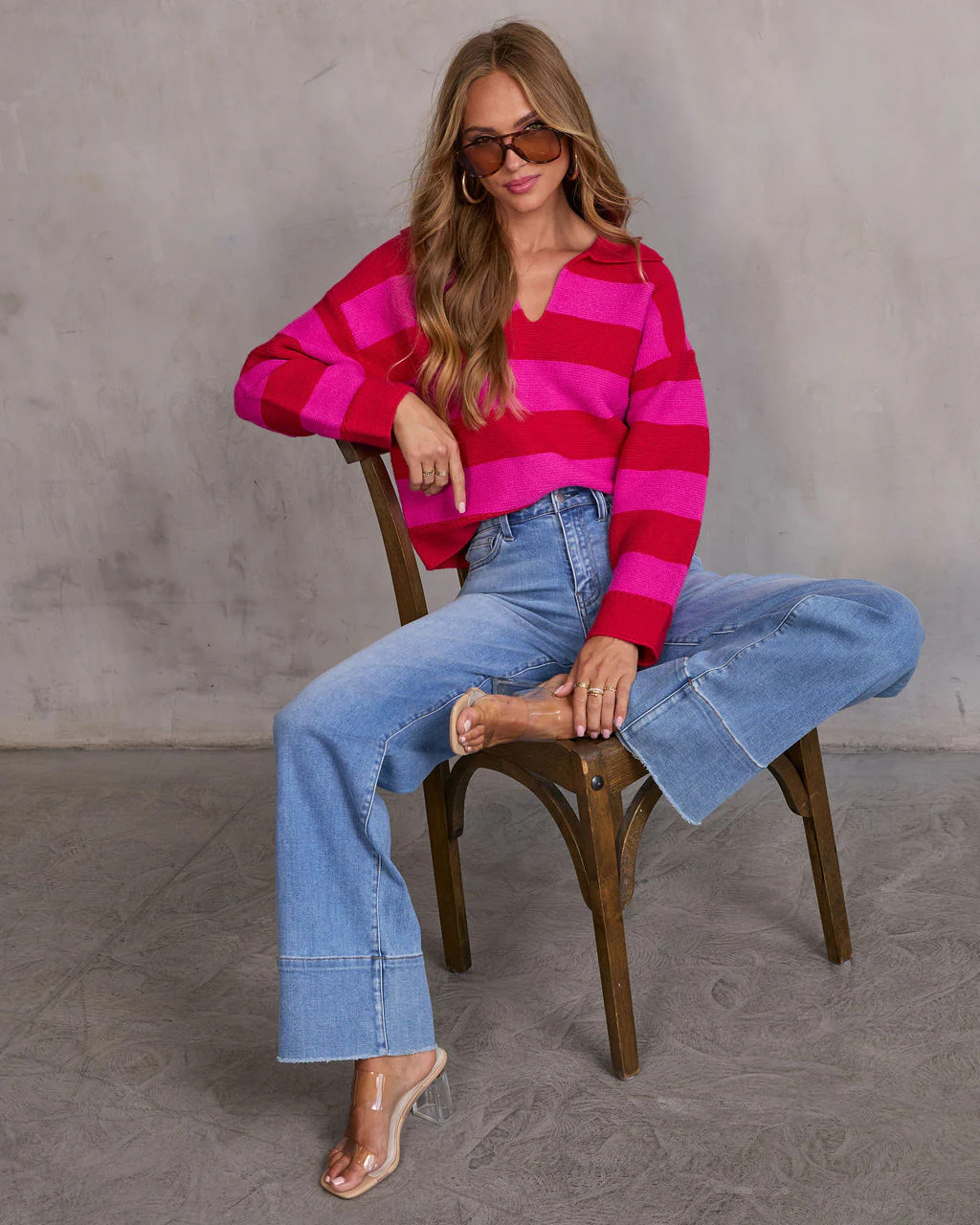 Violette Striped Collared Sweater | VICI