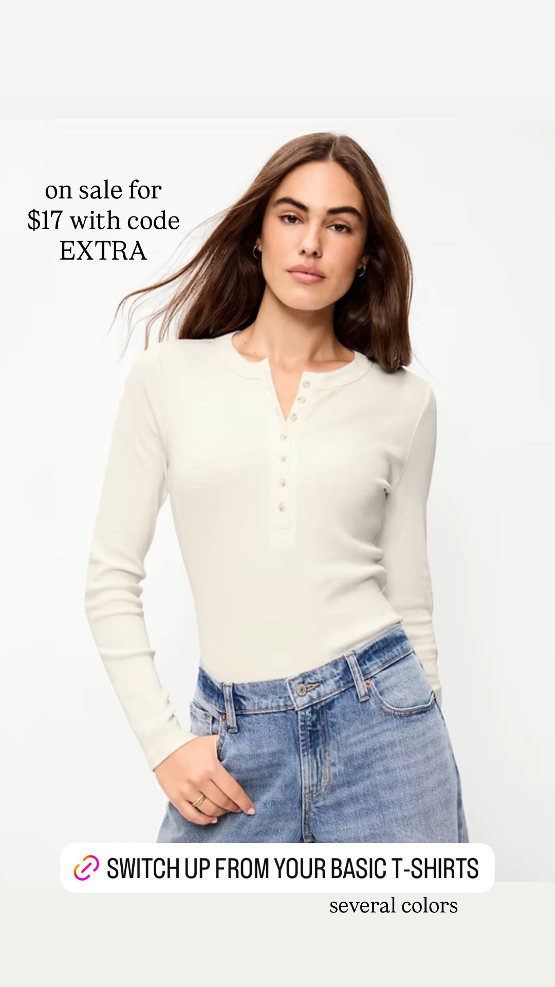 Long sleeve Henley on sale for $17 with code EXTRA and comes in several colors

#LTKSaleAlert