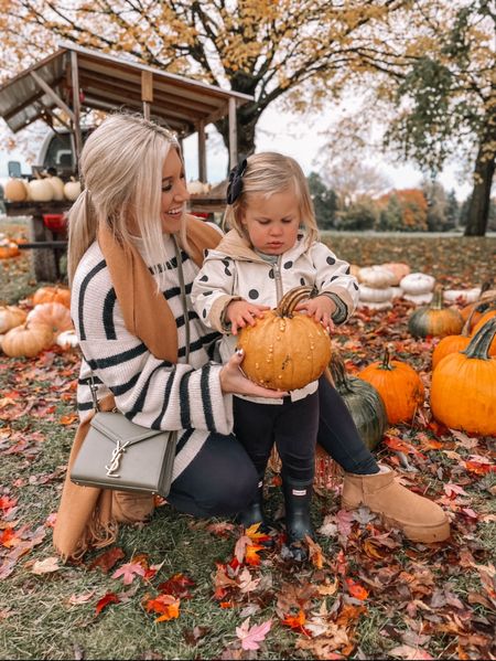 Excuse me while I clean out my Fall camera roll 🖤 Been living in these oversized striped sweaters lately. Everything’s linked on my @shop.ltk page! 
•
•
•


#LTKSeasonal #LTKfamily #LTKkids