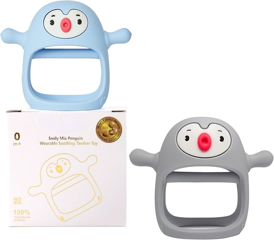 Smily Mia 2pack Baby Teething Toys for 0-6 3-6Months |Penguin Teether | Hand Teethers| Teething M... | Amazon (US)
