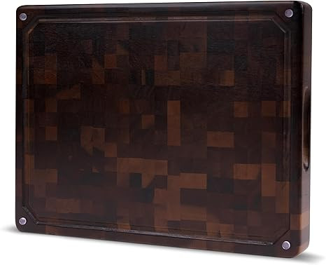 Black Walnut End Grain Butcher Block Cutting Board-SBJ Kitchen, 17x13x1.5in-Deep Juice Grooves, N... | Amazon (US)
