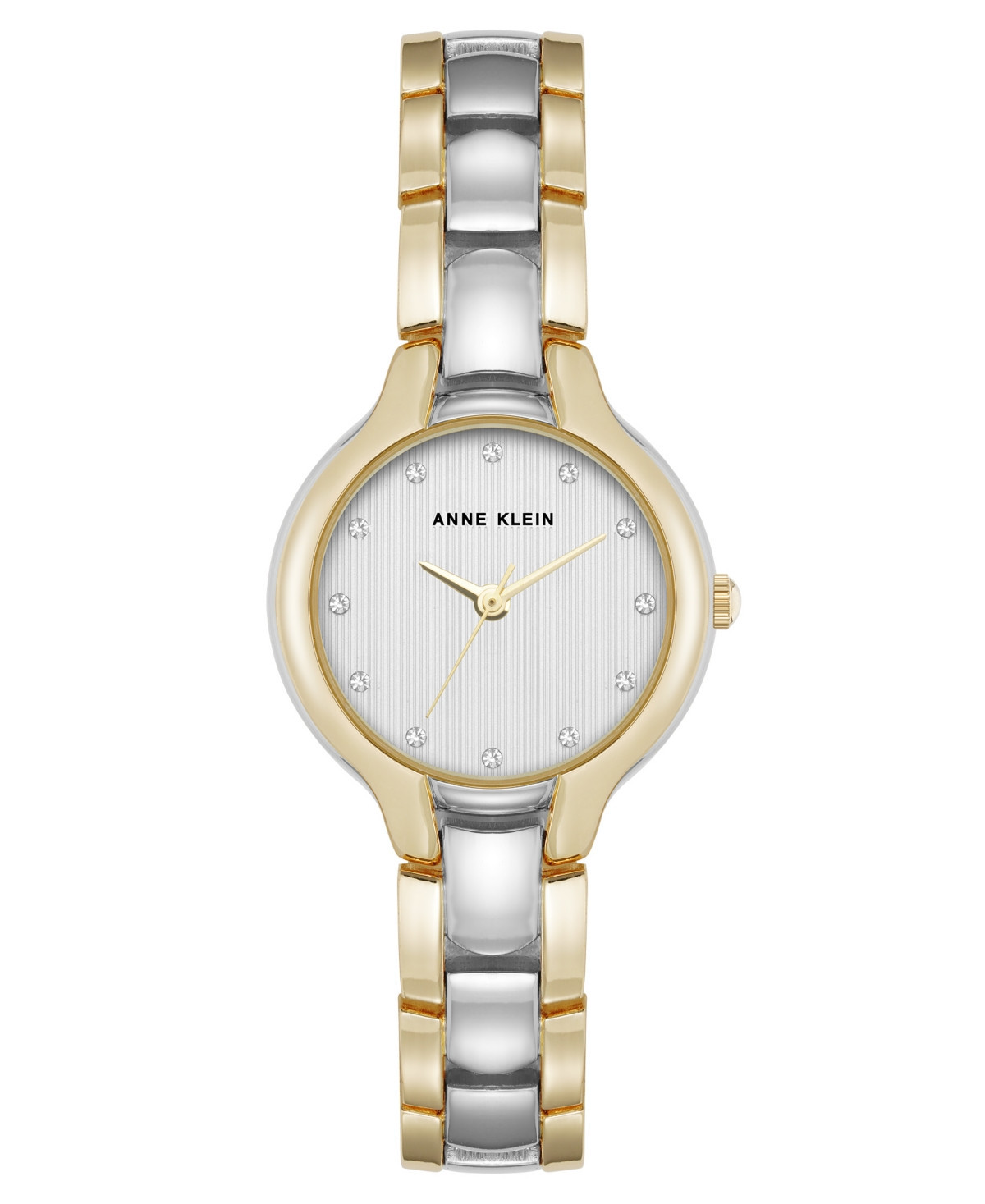 Anne Klein Women's Quartz Two-Tone Metal Alloy and Crystal Accented Dial Watch, 28mm - Silver-Tone, Gold-Tone | Macy's