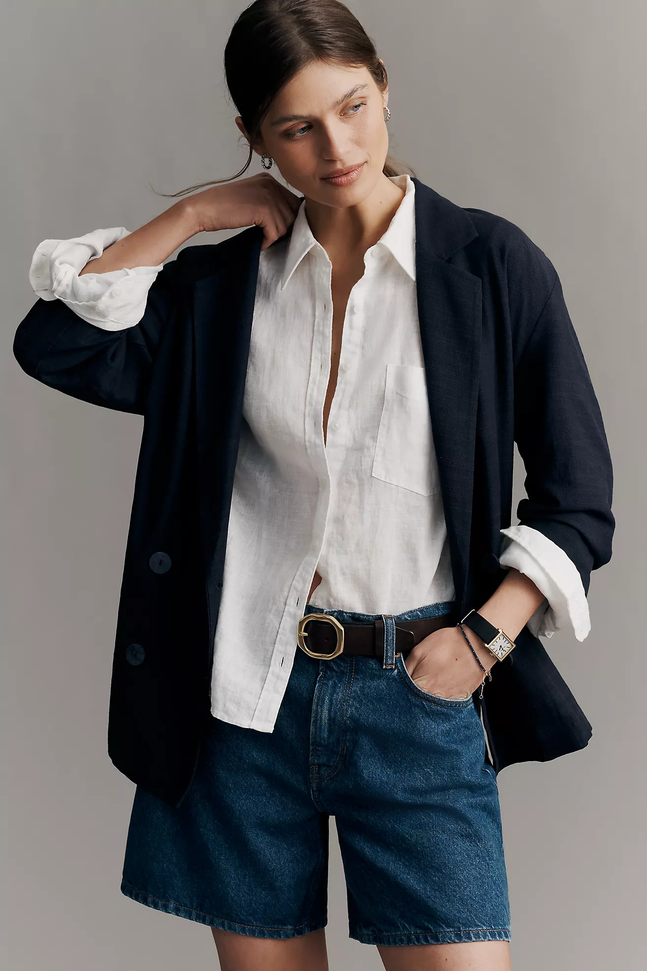 Shrunken Bennet 100% European Linen Buttondown Shirt | Anthropologie (US)