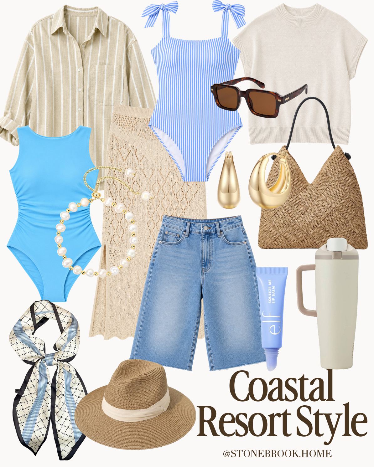 Linen Button Down, White Linen Shirt, Oversized Linen Shirt, One Piece Swimsuit, Modest Swimsuit, Full Coverage Swimsuit, Blue Floral Swimsuit, Crochet Cover Up, Crochet Midi Skirt, Beach Cover Up, Short Sleeve Sweatshirt, Denim Bermuda Shorts, Long Denim Shorts, Straw Tote Bag, Woven Beach Bag, Wide Brim Straw Hat, Brown Oval Sunglasses, Gold Statement Earrings, Coastal Style, Resort Wear, Beach Vacation Outfit, Summer Outfit, Vacation Style, Neutral Outfit, Capsule Wardrobe, Casual Chic Style, Coastal Outfit, European Summer Outfit, Women's Summer Fashion, Amazon Fashion Finds

#LTKSeasonal #LTKSwim #LTKgrwm