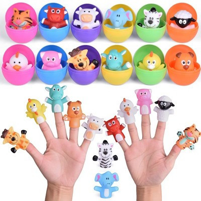 Fun Little Toys 12 PCS Prefilled Easter Eggs with Animal Finger Puppets – Surprise Toy Set for Kids, Easter Basket Stuffers | Target