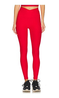 Beyond Yoga Spacedye At Your Leisure High Waisted Midi Legging in Ruby Red Heather from Revolve.c... | Revolve Clothing (Global)
