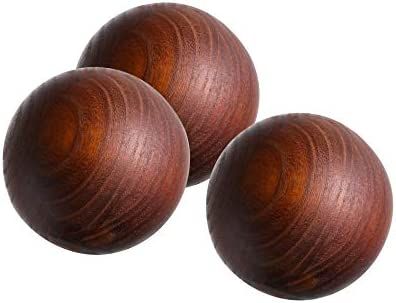 3PCs Set 3" Diameter Natural Round Wood Hardwood Painted Balls for Christmas Decorative Bowls - F... | Amazon (US)