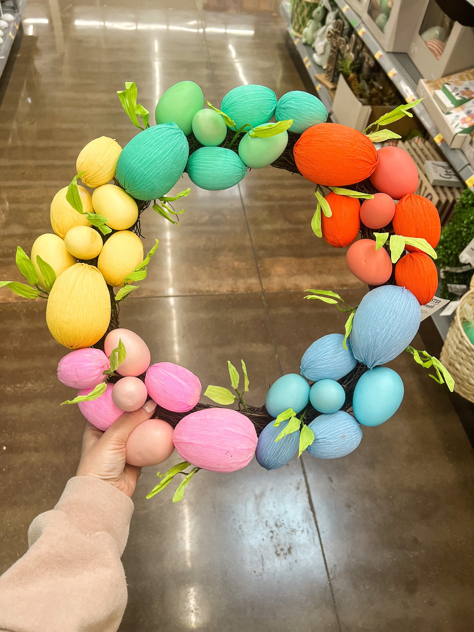 Easter egg wreath and matching garland for under $20!!

#LTKunder50 #LTKhome