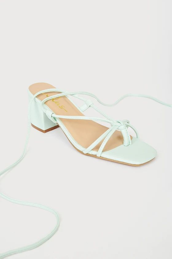 Zayne Mint Lace-Up High Heel Sandals | Lulus (US)