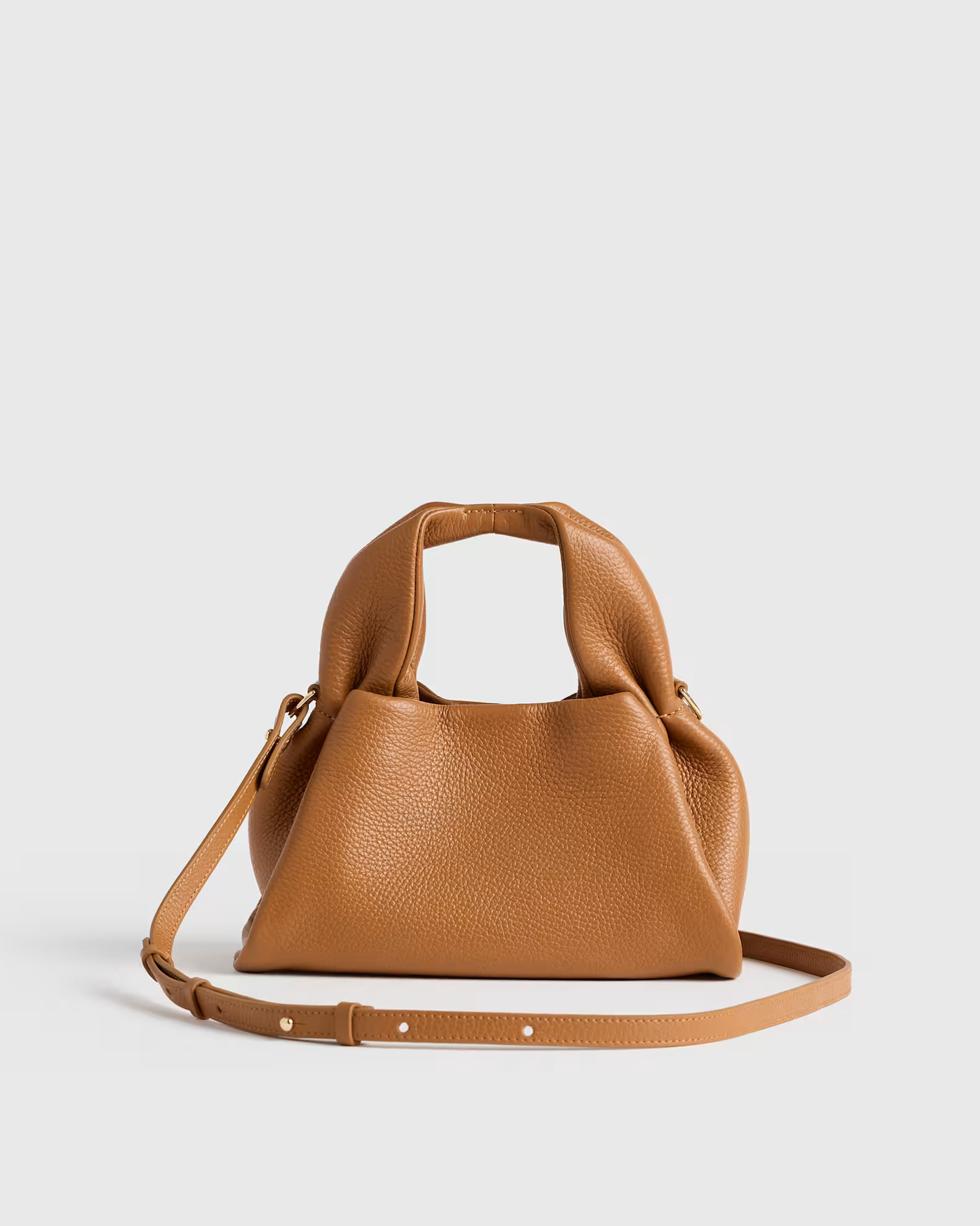Italian Leather Trapeze Crossbody in Cognac | Quince