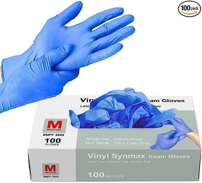 Disposable Gloves, 100Pcs Vinyl Gloves Non Sterile, Powder Free, Latex Free - Cleaning Supplies, ... | Amazon (US)