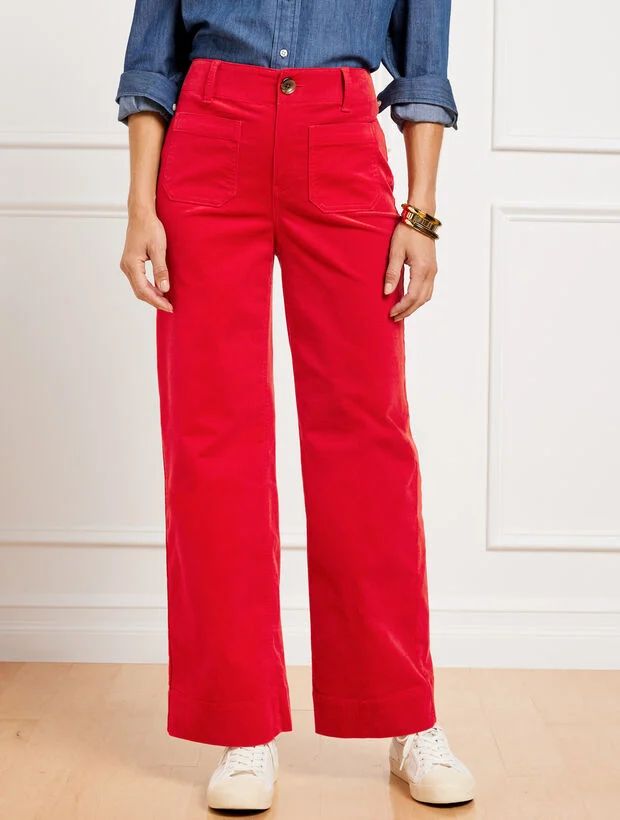 Stretch Corduroy Wide Leg Pants | Talbots