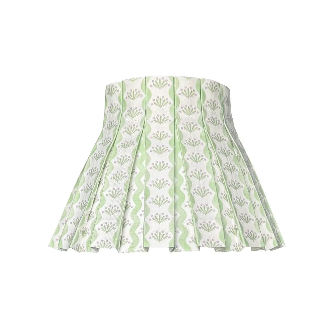 Box Pleat Green Lilac Floral Motif Lampshade | Linen-cotton Blend - Etsy | Etsy (US)