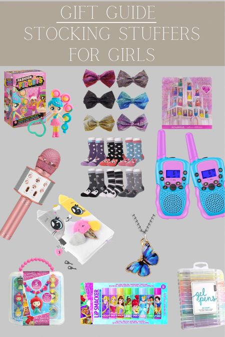 Gift guide. Stocking stuffer ideas for your little girl. 

Stocking stuffers/ girls stocking/ girl gifts/ Christmas gifts for girls/ girl accessories/ journal/ diary/ gel pens/ girls bows/ girls nail polish 

#LTKkids #LTKGiftGuide #LTKHoliday