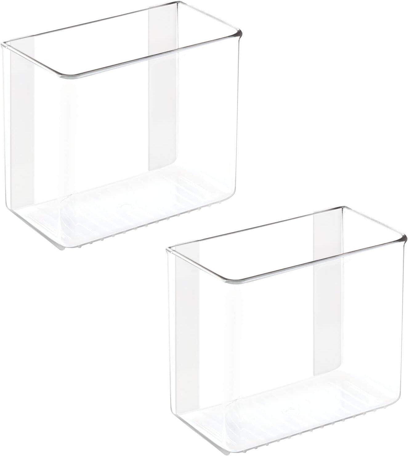 mDesign Plastic Adhesive Mount Storage Organizer Container for Kitchen or Pantry Wall Organizatio... | Amazon (US)