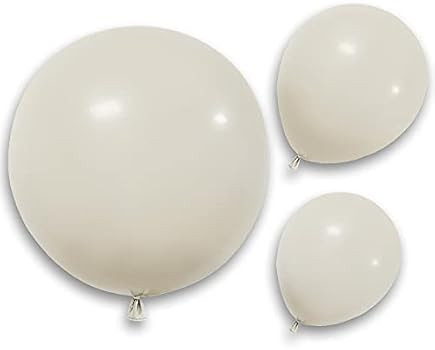 CYMYLAR 50pcs 10'' 12'' 18'' White sand balloons kit Baby Shower Party Balloon Happy Birthday Decora | Amazon (US)