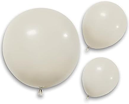 CYMYLAR 50pcs 10'' 12'' 18'' White sand balloons kit Baby Shower Party Balloon Happy Birthday Decora | Amazon (US)