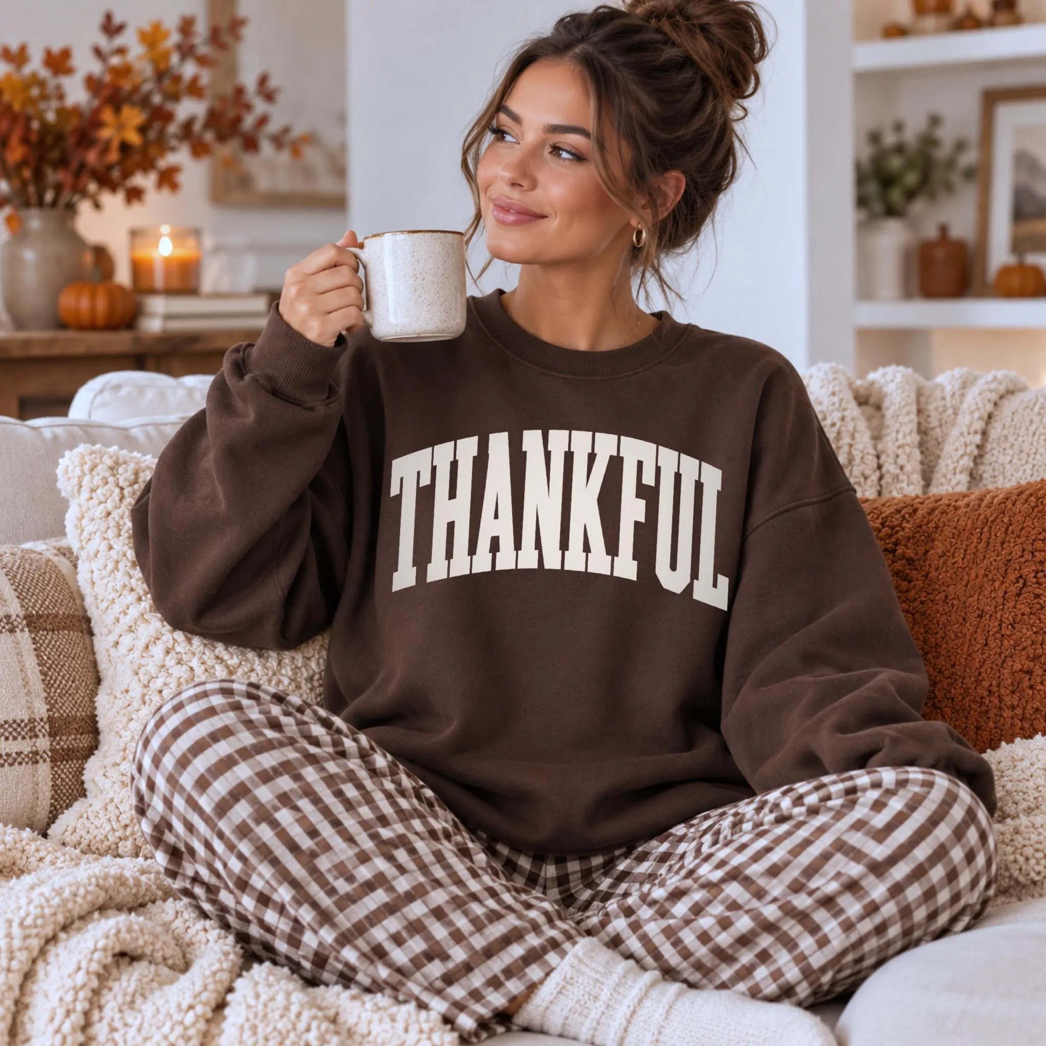 Thankful Sweatshirt, Thanksgiving Sweatshirt, Womens Thanksgiving Varsity Crewneck, Fall Shirt, Autumn Apparel, Grateful Sweater, Turkey Day | Etsy (Global)