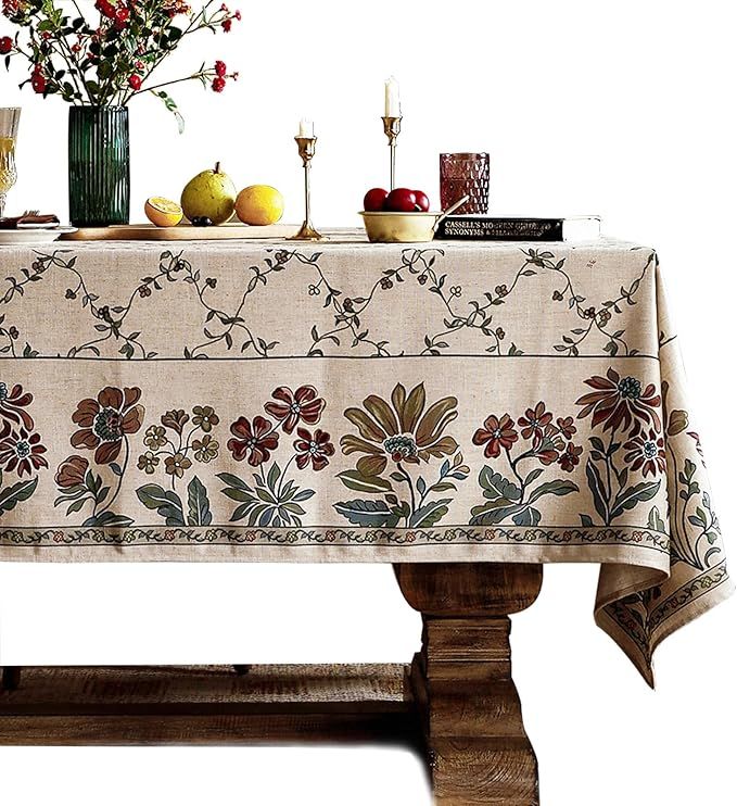 patdrea Tablecloth French Country Soft Breathable Floral Table Cloth Kitchen Dining Tablecloth fo... | Amazon (US)