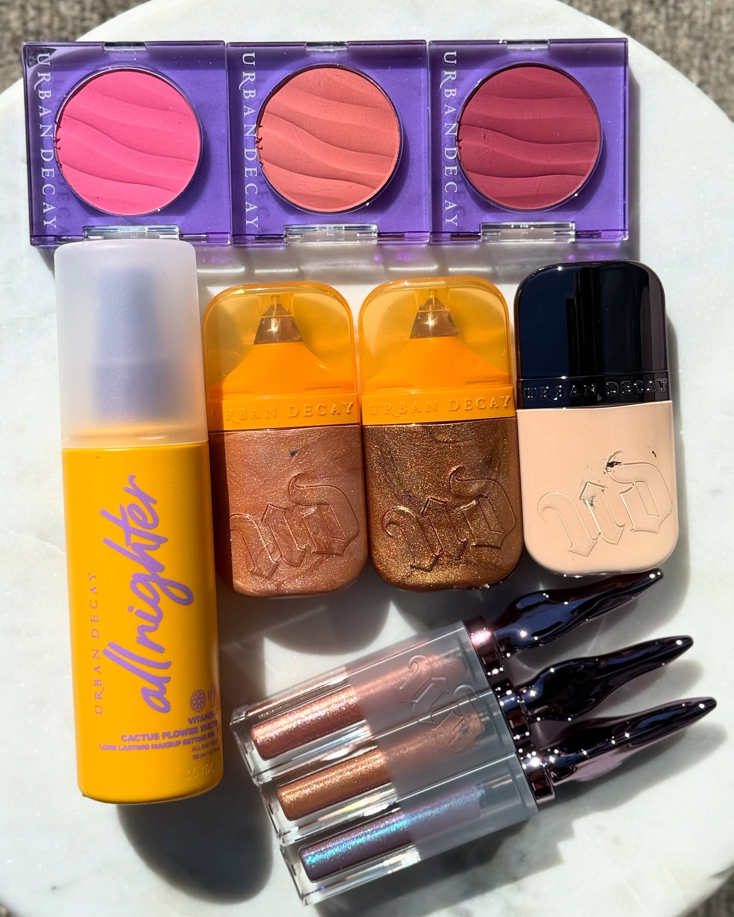 Some new launches and some old favourites from  @urbandecaycosmetics 💜✨ 

💛 All Nighter Long Lasting Makeup Setting Spray with Vitamin C & Cactus Flower Water
💖 Face Bond Blush Suede in Wholehearted, Fleshed Out & BackTalk 
✨ Face Bond Luminizer in Space Cowboy & Half Baked
💧 Face Bond Waterproof Foundation in 2 Fair Neutral
✨ 24/7 Glaze-On Shadow in Sugar Twist, Space Cowboy Intense & Frost Boss
💜 Eyeshadow Primer Potion
✏️ 24/7 Glide-On Eye Pencils in Sabbath, Whiskey, Tootsie, Cool Coyote, Caffeinated, Faux Doe, Beige Flag & Hemp Milk
💜✨ All Nighter Ultra Glow Face Primer
💜 All Nighter Long Lasting Makeup Setting Spray

*PR/gifted

#LTKBeauty