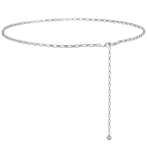 Gold Metal Waist Chain for Women - Ladies Adjustable Body Waist Link Chains, Fashion Chunky Chain Belts for Dress, 43" | Amazon (US)