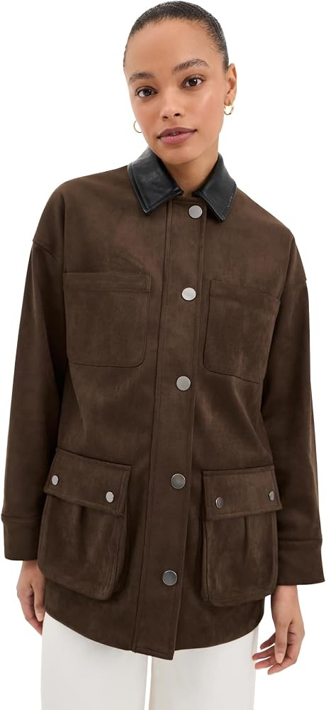 LE BOP Women's Rowan Faux Suede Utility Jacket | Amazon (US)