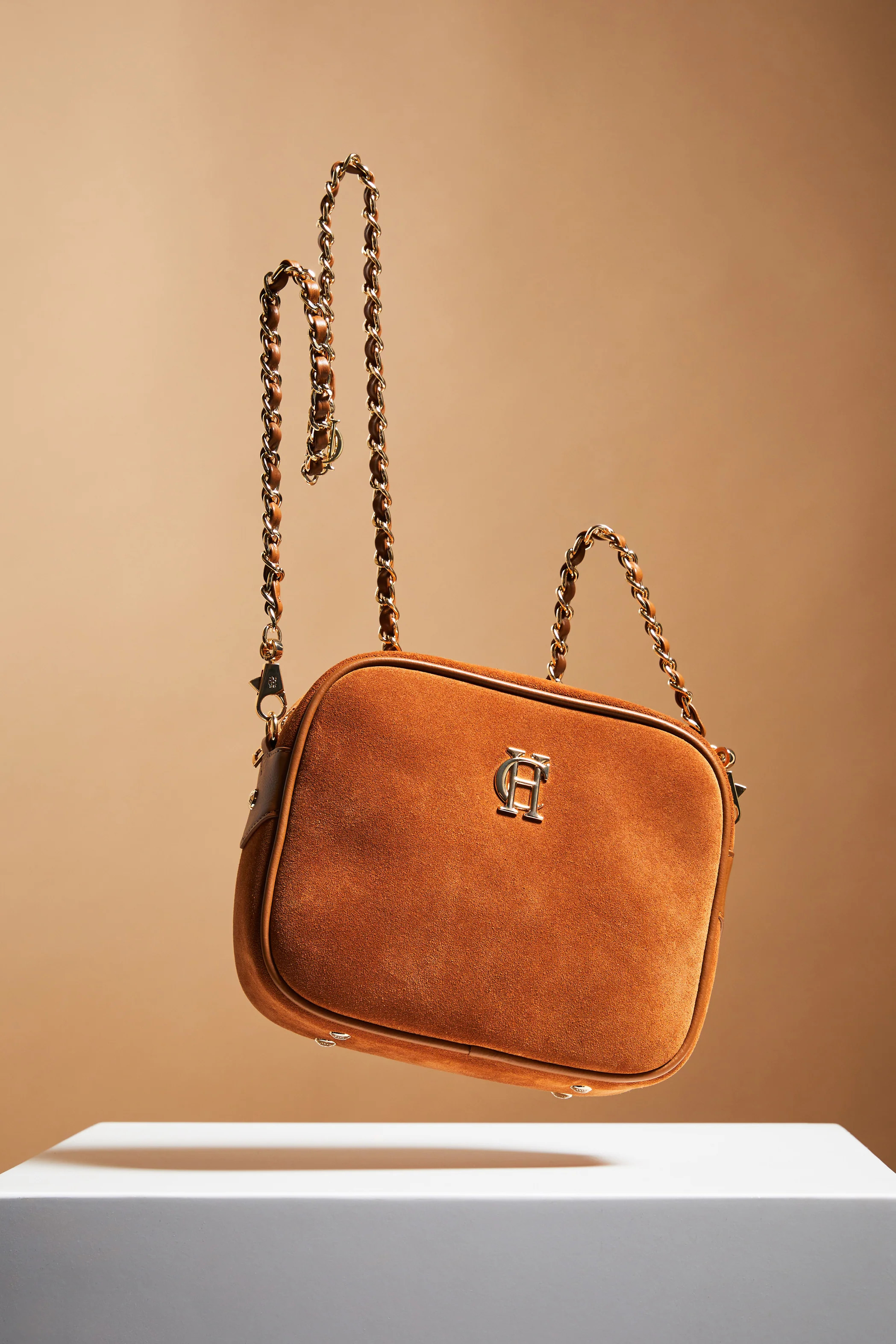 Soho Camera Bag (Tan Suede) | Holland Cooper