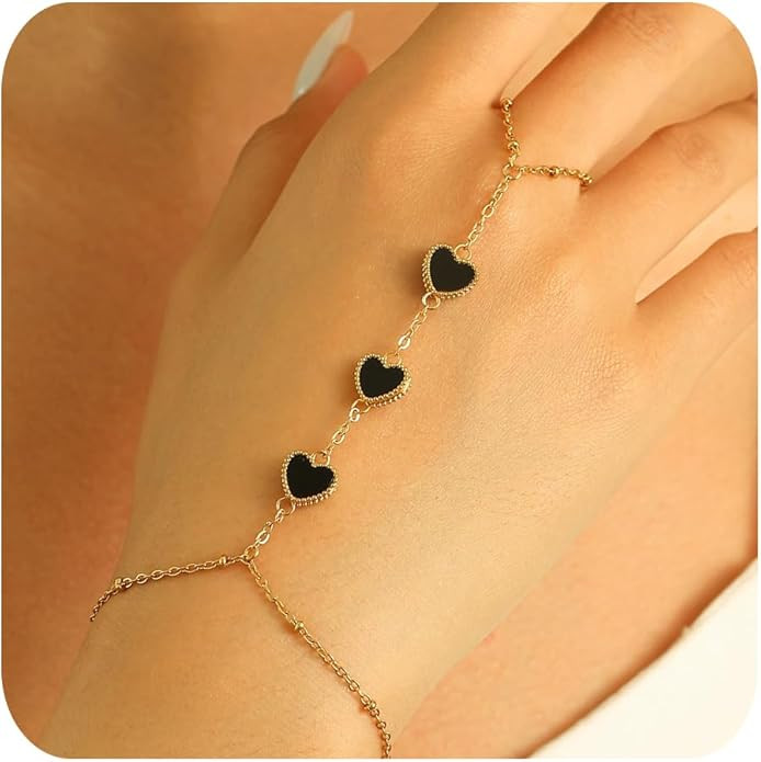 Hand Chain Bracelet Ring Bracelet Hand Chain 14k Gold Bracelets for Women Ring Chain Gifts for Wo... | Amazon (US)