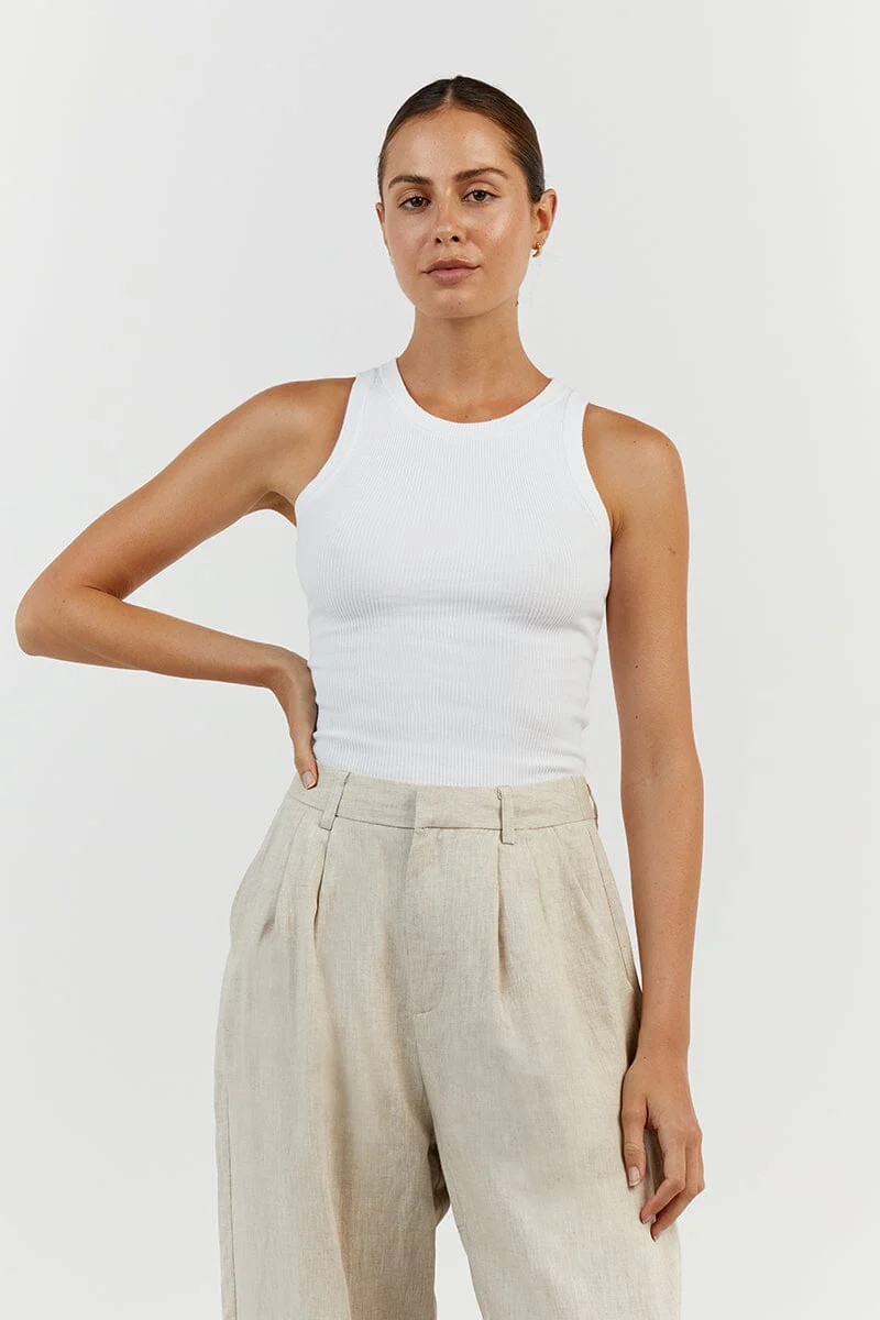 JENNA WHITE KNIT TANK | DISSH