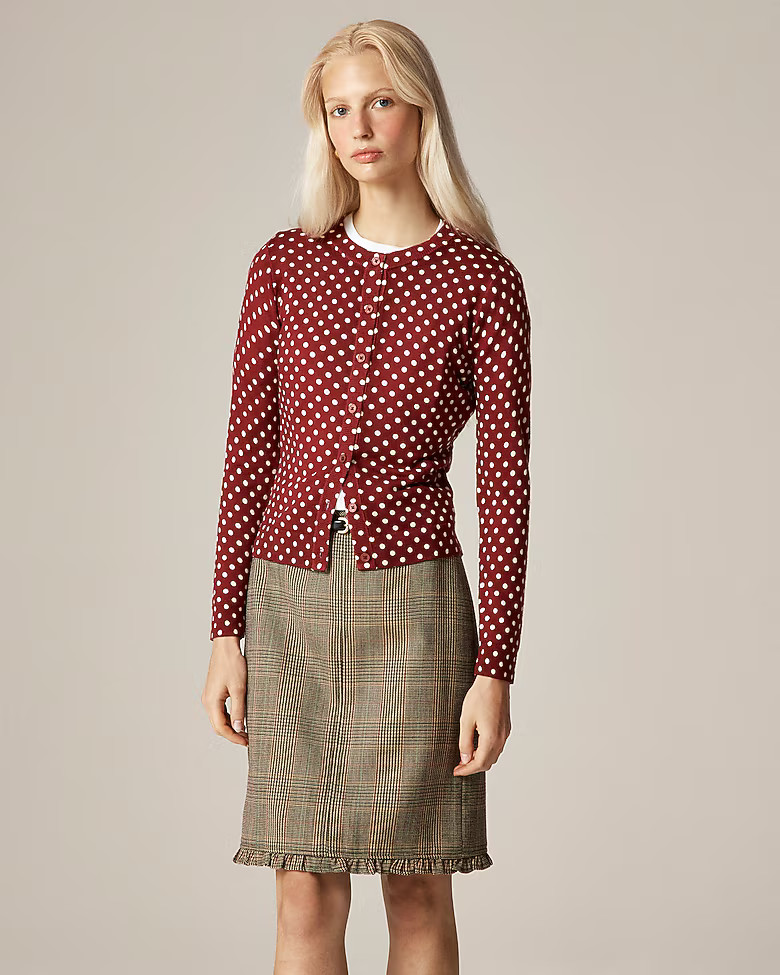 Carolyn cardigan in polka-dot merino wool | J. Crew US