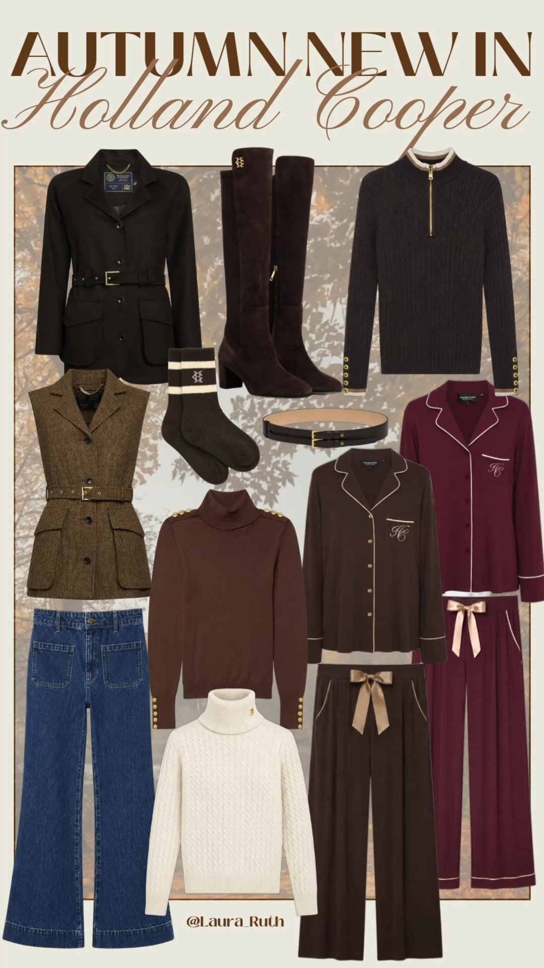 New in Autumn Holland Cooper 🍂 Classic British style, beautiful neutrals and timeless pieces made for crisp countryside days. Think chocolate browns, cosy layers, equestrian details and effortless autumn dressing. 

 #LTKuk #LTKautumn #LTKluxury